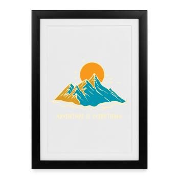 Adventure Is Everything Shirt - Framed poster (27 × 37 cm) - black - Front