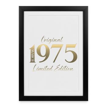 51st Birthday Gift Husband Wife March 1975 - Framed poster (27 × 37 cm) - black - Front