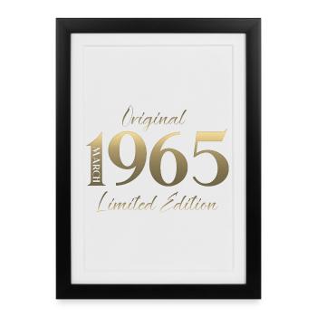 61e anniversaire cadeau Mari Femme Mars 1965 - Affiche encadrée (27 × 37 cm) - noir - Devant