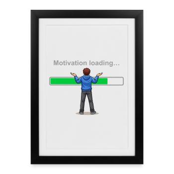 Motivation Loading… Please Wait - Framed poster (27 × 37 cm) - black - Front