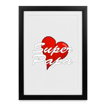 Super papa - Affiche encadrée (27 × 37 cm) - noir - Devant