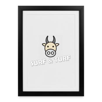 SURF & TURF - Framed poster (27 × 37 cm) - black - Front