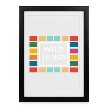 Wild Things cadres colorés - Affiche encadrée (27 × 37 cm) - noir - Devant