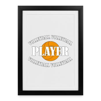 Volleyball Player - Framed poster (27 × 37 cm) - black - Front