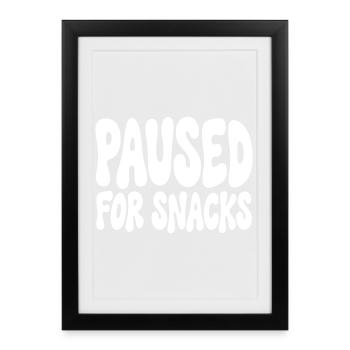 Paused For Snacks Gamer Saying Humor - Framed poster (27 × 37 cm) - black - Front