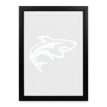 Stylized shark head - Framed poster (27 × 37 cm) - black - Front