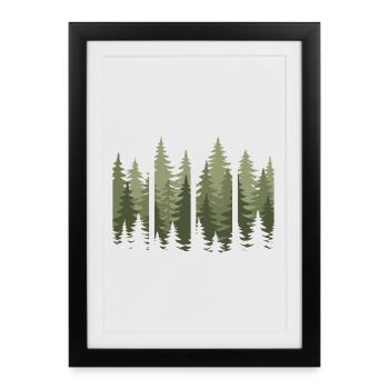 Forêt Nature Arbres Nature Nature Amoureux de la nature - Affiche encadrée (27 × 37 cm) - noir - Devant
