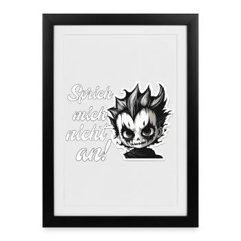 Sprich mich nicht an! Teenager - Gerahmtes Poster (27 × 37 cm) - Schwarz - Vorne