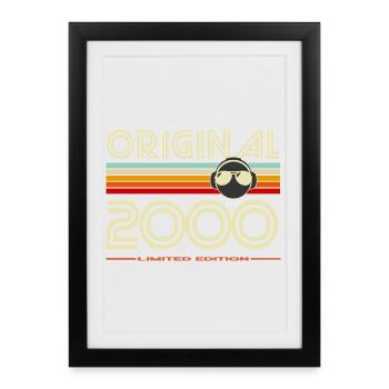 Original 2000 édition rétro - Affiche encadrée (27 × 37 cm) - noir - Devant
