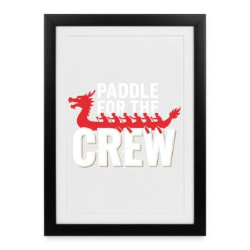 Équipe de pagayeurs du Dragon Boat Club Cadeau de bateaux Dragon - Affiche encadrée (27 × 37 cm) - noir - Devant