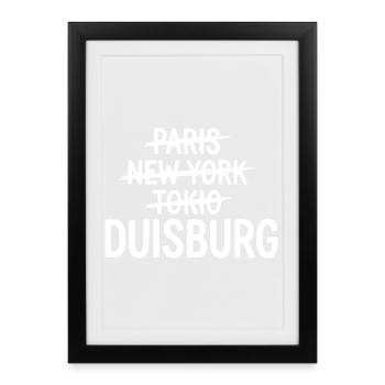 Duisburg, Ruhrpott, Ruhr Area City Bag, Cap - Framed poster (27 × 37 cm) - black - Front