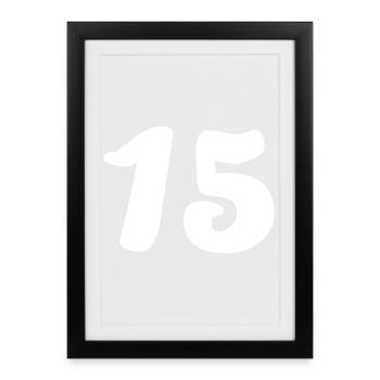 15. 15 ANS. 15e ANNIVERSAIRE. ANNIVERSAIRE 15 ANS. - Affiche encadrée (27 × 37 cm) - noir - Devant