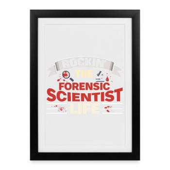 Rockin Le Scientifique Médico-Légal Vie Vie Quotidienne - Affiche encadrée (27 × 37 cm) - noir - Devant