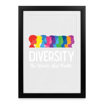 Mois de la Fierté LGBT - Diversité. La meilleure palette - Affiche encadrée (27 × 37 cm) - noir - Devant