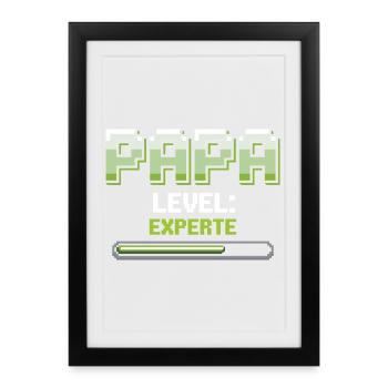 Papa Monte de niveau Expert Gaming - Affiche encadrée (27 × 37 cm) - noir - Devant
