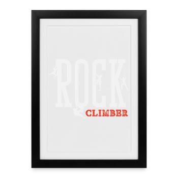 Rock Climber Lettering Climber Design - Framed poster (27 × 37 cm) - black - Front