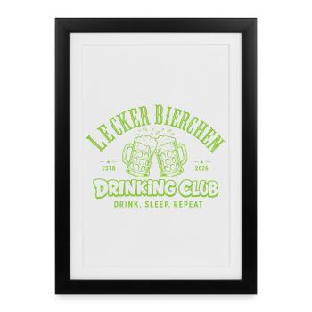 Delicious Beer Drinking Club | Malle Daydrinking - Framed poster (27 × 37 cm) - black - Front