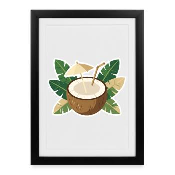 Coconut Island Cooler - Framed poster (27 × 37 cm) - black - Front