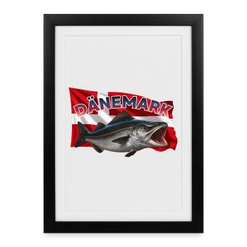 Pêche au charbon de bois au Danemark - Affiche encadrée (27 × 37 cm) - noir - Devant