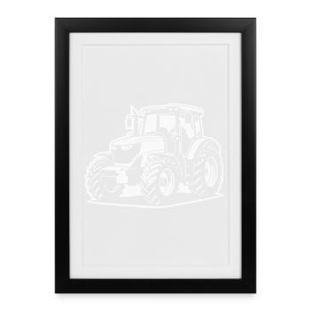 Tractor / tractor / tractor (difference picture) - Framed poster (27 × 37 cm) - black - Front