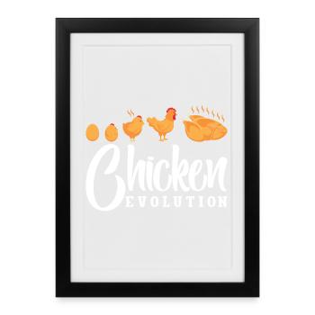 Poulets Whisperer Poulets Poulets Poulets Gardiens de poulets - Affiche encadrée (27 × 37 cm) - noir - Devant