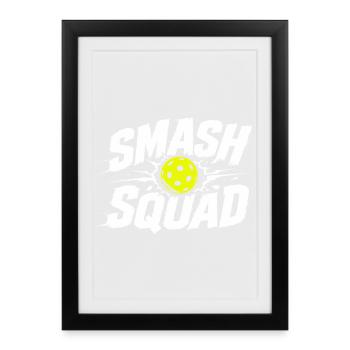 Joueur de pickleball drôle de Smash Squad - Affiche encadrée (27 × 37 cm) - noir - Devant