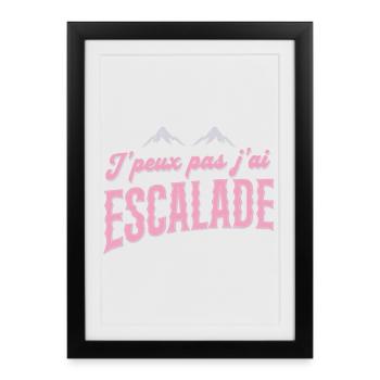 Escalade Rose Retro J'peux pas - Affiche encadrée (27 × 37 cm) - noir - Devant
