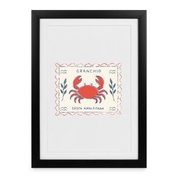 Amalfi Crab Stamp Art - Framed poster (27 × 37 cm) - black - Front