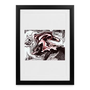 Crimson Marble Swirl - Framed poster (27 × 37 cm) - black - Front