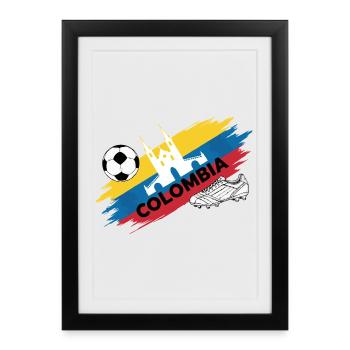 Colombie Football Maillot Supporter Colombia Foot - Affiche encadrée (27 × 37 cm) - noir - Devant