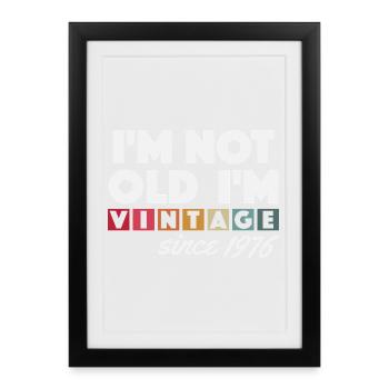 Vintage 1976 Birthday Gift 50 Years Retro - Framed poster (27 × 37 cm) - black - Front