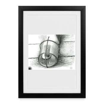 Bucket sketches black and white - Framed poster (27 × 37 cm) - black - Front