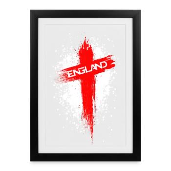 England Cross Graffiti - Framed poster (27 × 37 cm) - black - Front