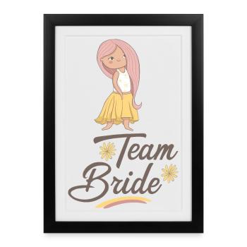 Team Bride - Framed poster (27 × 37 cm) - black - Front