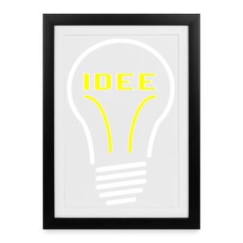 Glühbirne Idee - Gerahmtes Poster (27 × 37 cm) - Schwarz - Vorne