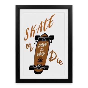 Patineur - Affiche encadrée (27 × 37 cm) - noir - Devant