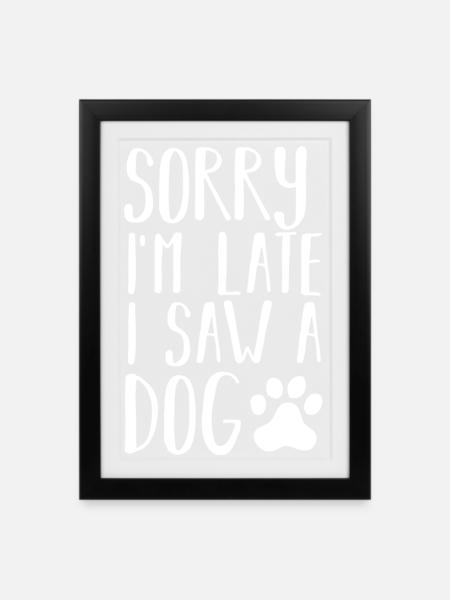 Hund Hunde - Gerahmtes Poster (27 × 37 cm) - Schwarz