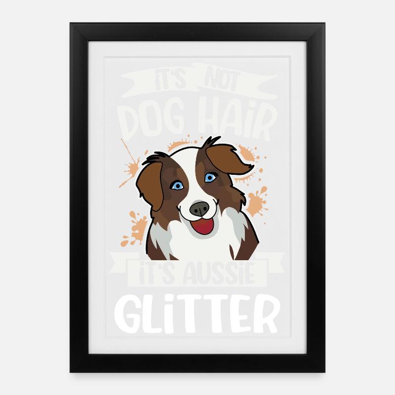 Australian Shepherd - Gerahmtes Poster (27 × 37 cm) - Schwarz