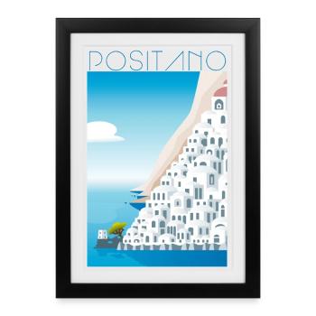 Positano CostaBlu White Houses - Framed poster (27 × 37 cm) - black - Front