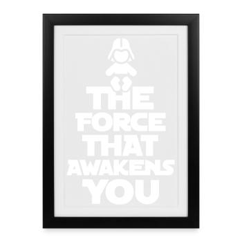 Geschenk geburt baby, The force that awakens you - Framed poster (27 × 37 cm) - black - Front