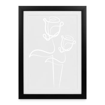 Deux roses - Affiche encadrée (27 × 37 cm) - noir - Devant