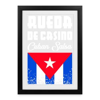 Rueda de Casino - Salsa cubaine - Affiche encadrée (27 × 37 cm) - noir - Devant