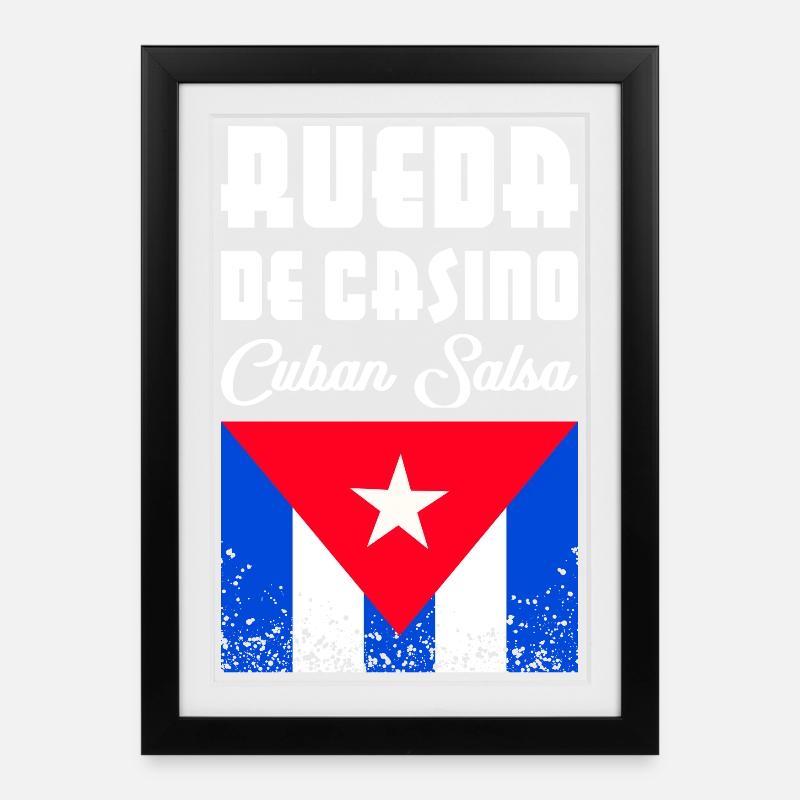 Rueda de Casino - Salsa cubaine - Affiche encadrée (27 × 37 cm) - noir