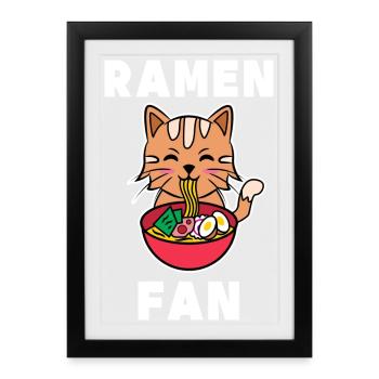 Cat Manga Déclaration Anime Japon Cartoon - Affiche encadrée (27 × 37 cm) - noir - Devant