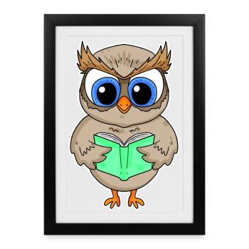 Reading Book Books Reader Gift - Framed poster (27 × 37 cm) - black - Front