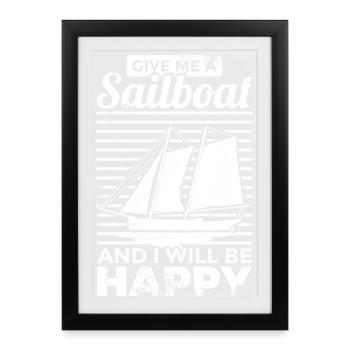 Dicton de la voile - Affiche encadrée (27 × 37 cm) - noir - Devant