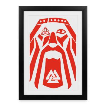 Viking Warrior (red) - Framed poster (27 × 37 cm) - black - Front