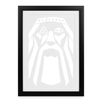 Guerrier viking (blanc) - Affiche encadrée (27 × 37 cm) - noir - Devant