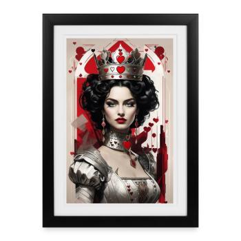 Cyberpunk fantastique de la Reine de Cœur III - Affiche encadrée (27 × 37 cm) - noir - Devant