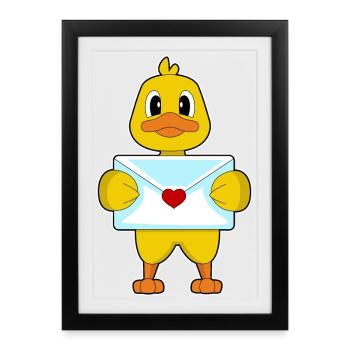 Duck Love Letter - Framed poster (27 × 37 cm) - black - Front